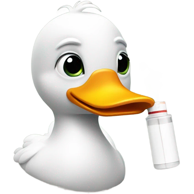 duck with an inhaler emoji