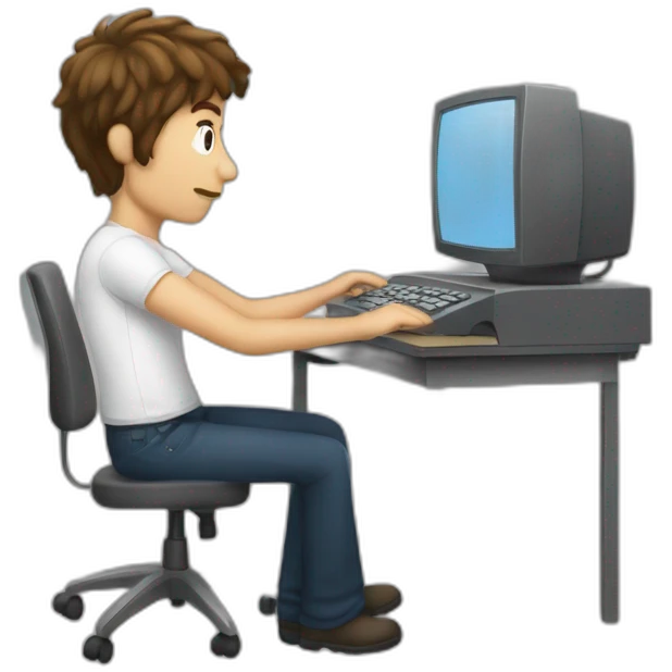 dumb human trying to use computer who is white emoji