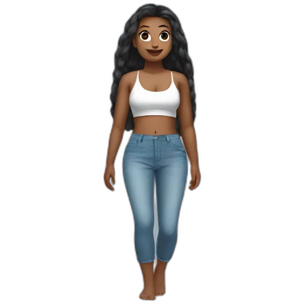 Shark wearing crop top emoji
