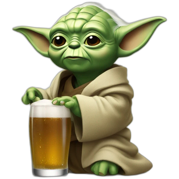 Yoda boie une bière emoji