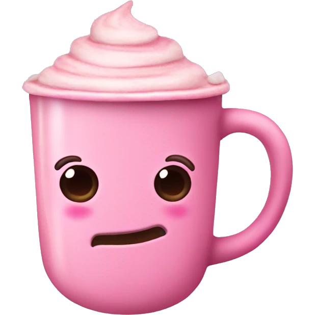 Cute pink hot chocolate  emoji