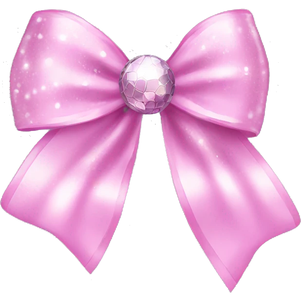 Disco ball light pink bow emoji