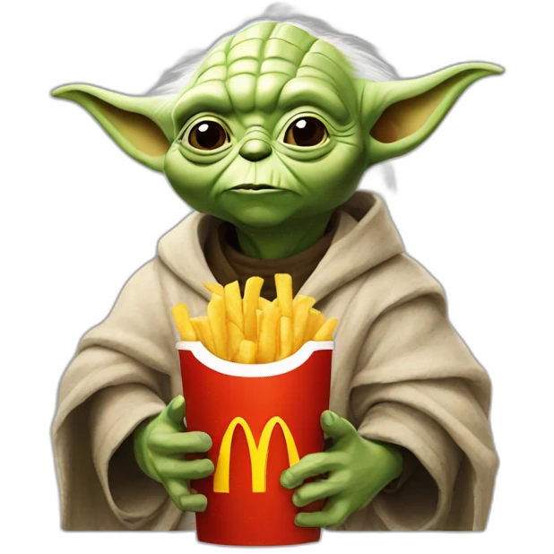 Yoda eats McDonald's emoji