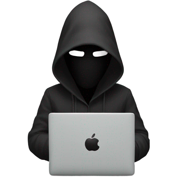 hacker faceless with laptop emoji | AI Emoji Generator
