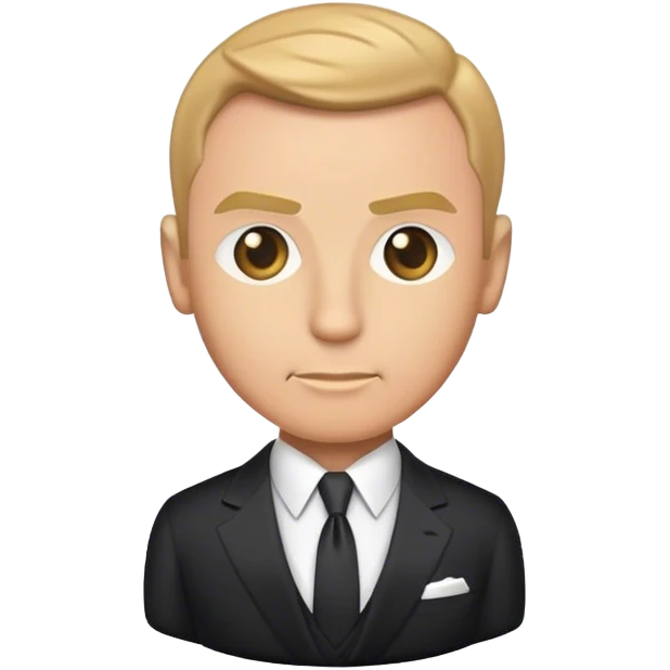 Cinematic Realistic James Bond Portrait Emoji, depicted as a suave, sophisticated secret agent in a tailored suit with a cool, composed gaze and an air of stealth and charm, rendered with crisp textures and dynamic cinematic lighting that captures his timeless espionage allure. emoji