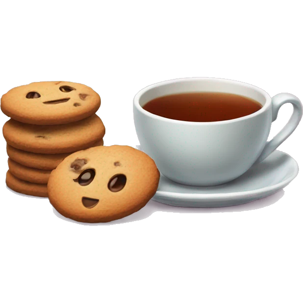 Mug Tea with cookies nearby emoji