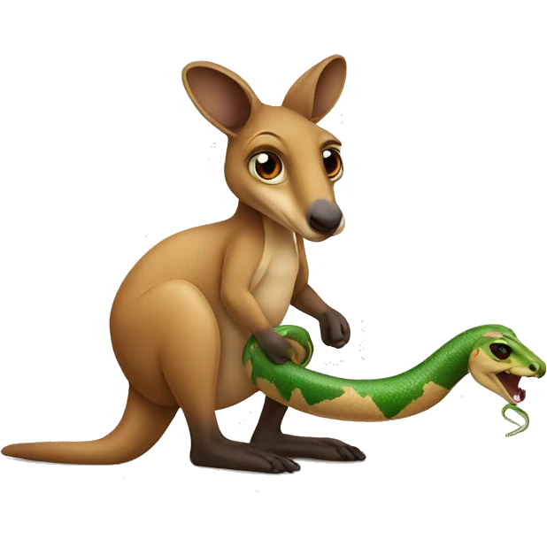 kangaroo with snake emoji