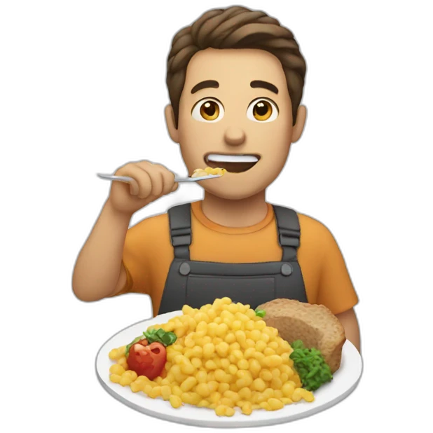 man eating food emoji