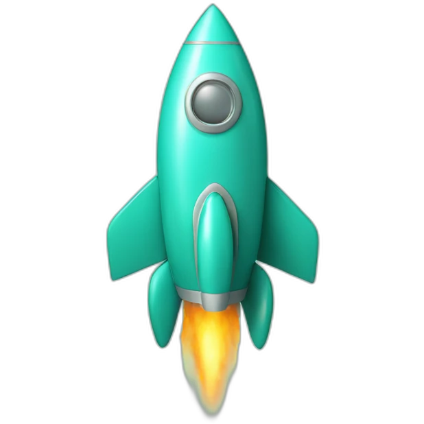 cute rocket turquoise emoji | AI Emoji Generator
