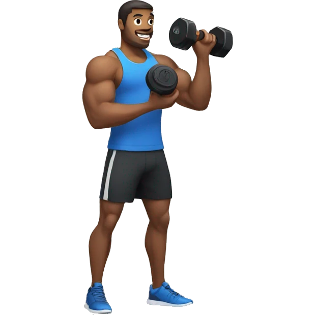 guy holding a dumbell emoji