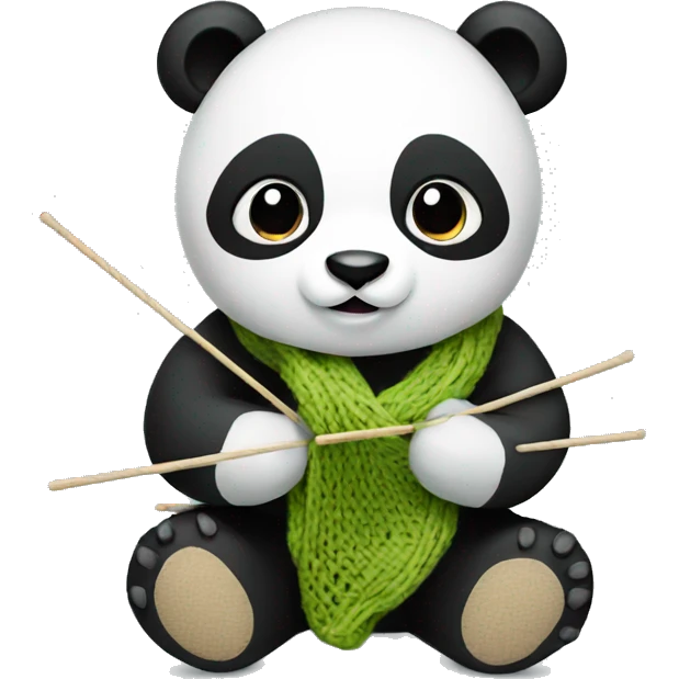 panda knitting emoji