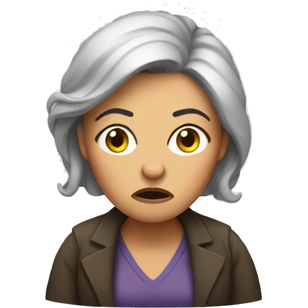 Grumpy woman emoji