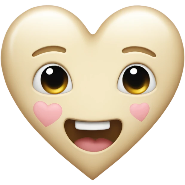 Cream heart emoji