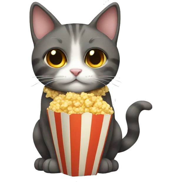cat with popcorn collar emoji