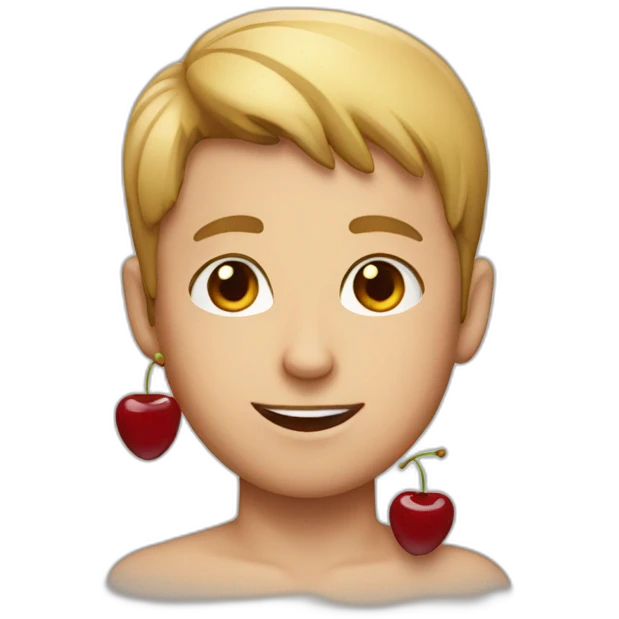 A boy with cherries  emoji