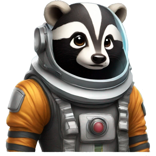 angry badger in space suit full body emoji