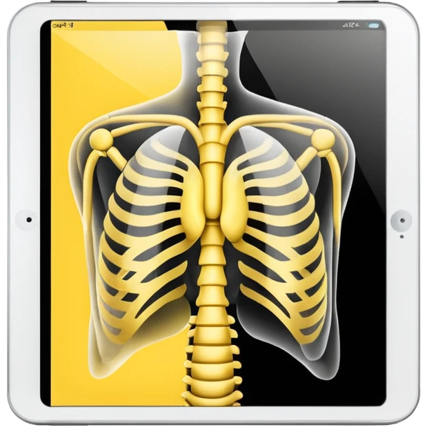 xray diagram. Yellow black emoji