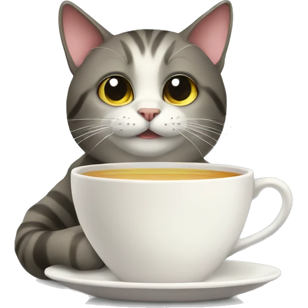 cat drink tea emoji