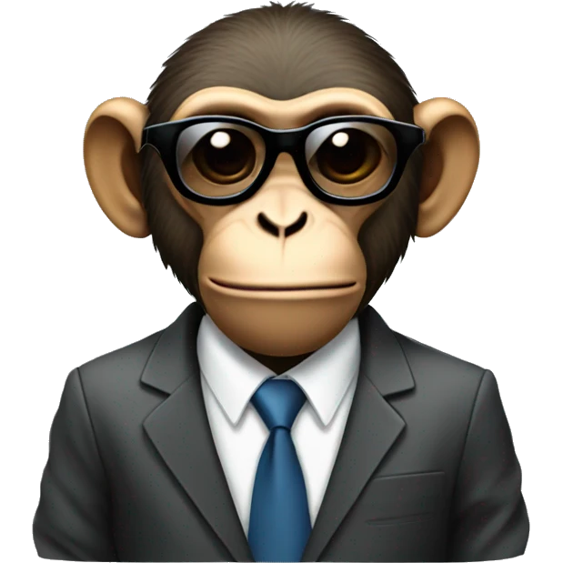 Monkey wearing a suit and sunglasses  emoji