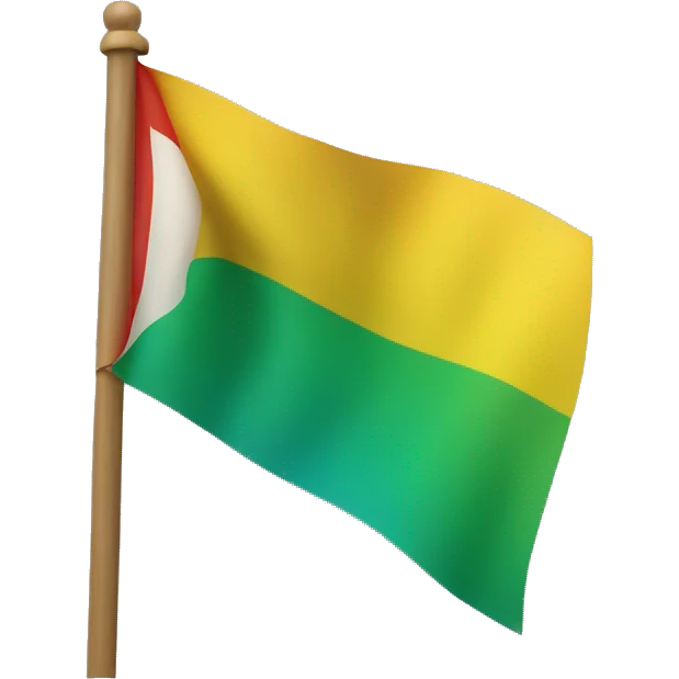 Flag with three colours blue green then yellow and in the middle this letter ⵣ in red emoji