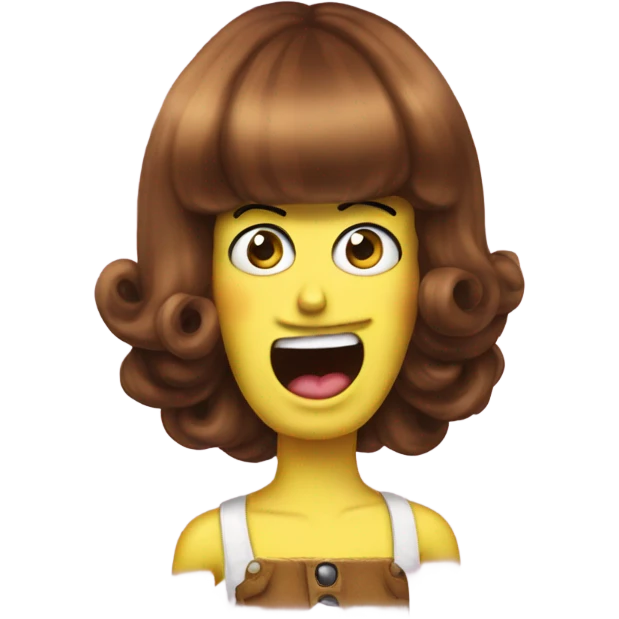 SpongeBob in heels with brown wig emoji