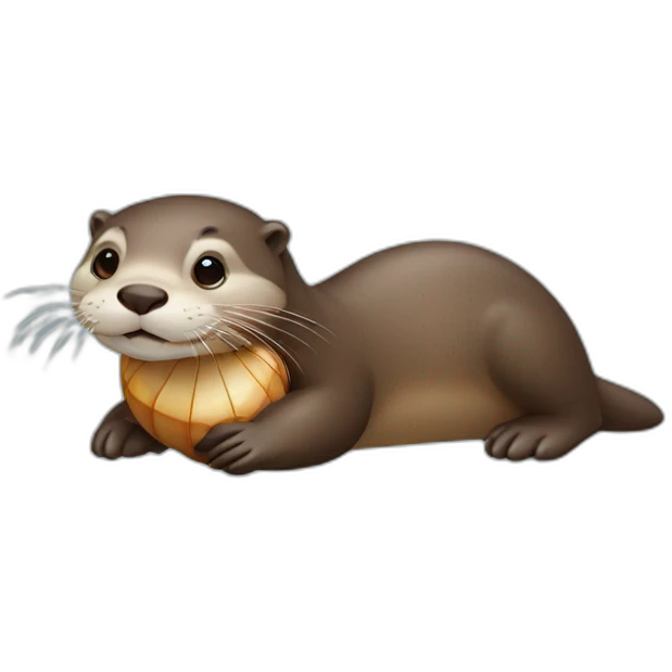 Otter holding a shell  emoji