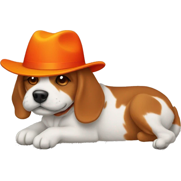red and orange hat on a dog  emoji