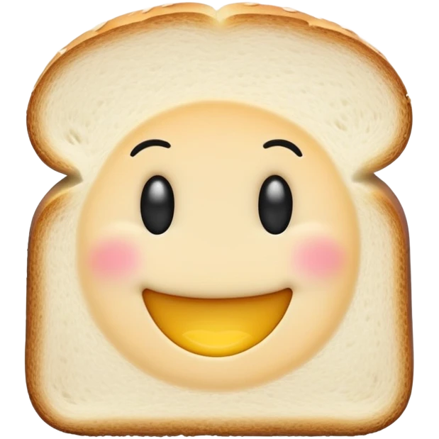 Slice of white bread with a smiley face, Bimbo bread emoji