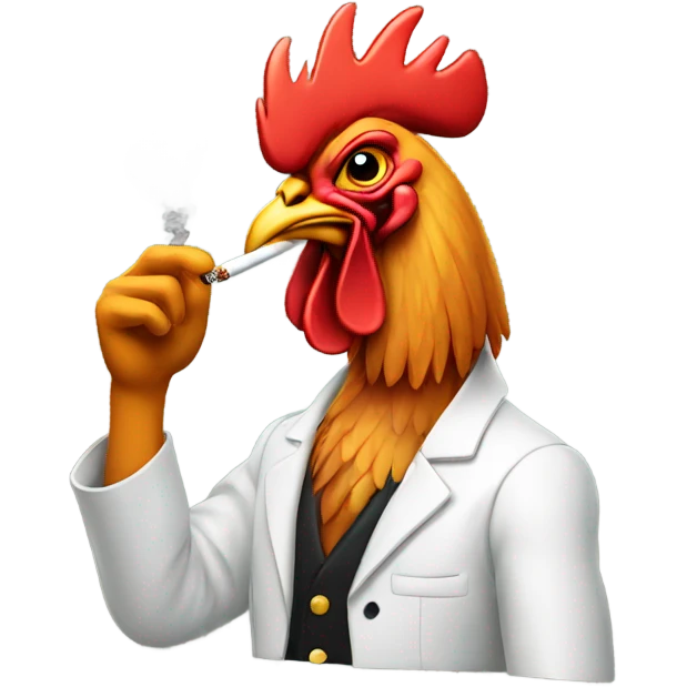 Rooster smoking a cigarette  emoji