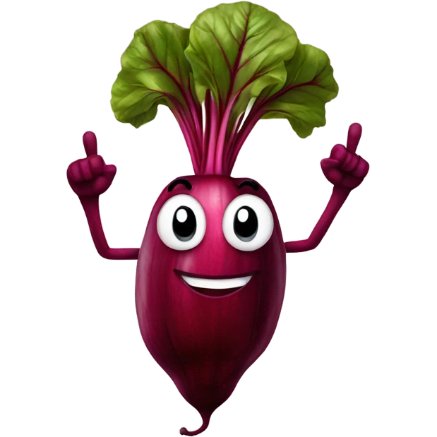 happy beetroot showing finger up emoji