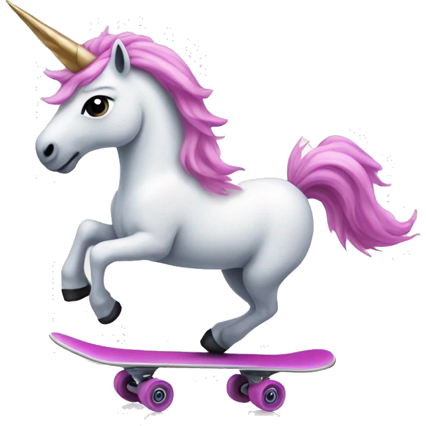 Unicorn skating emoji