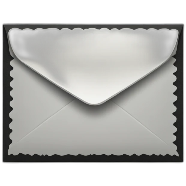 Black envelope with stamp emoji