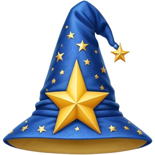 blue wizard hat with star-yellow pattern emoji