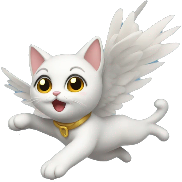 Flying kitty emoji