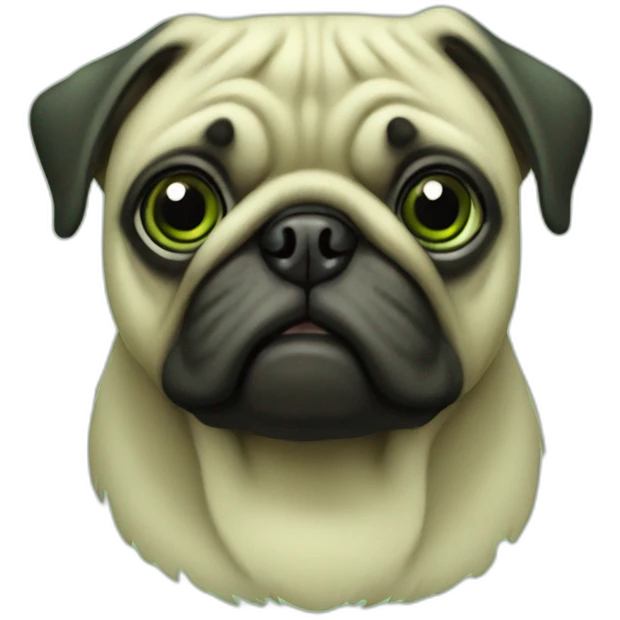 Green pug emoji