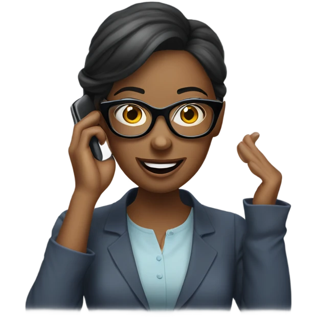 Pale pretty Woman wearing glasses on a phone call talking animatedly  emoji