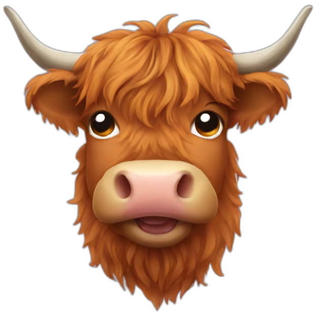Highland cow drooling emoji
