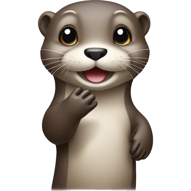 a cute otter with its hand raised emoji