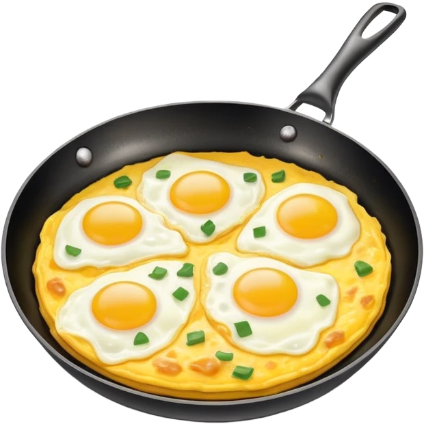 frying pan cooking an omelet with eggs emoji