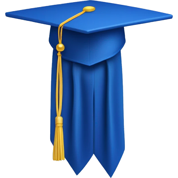 Blue graduation cap (no face) (simple straight tassel) emoji