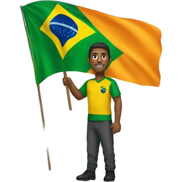 Brazil holding orange flag emoji