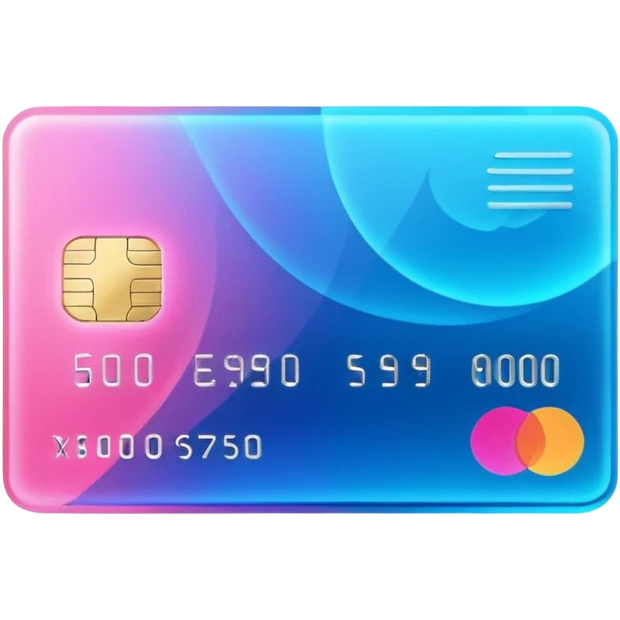 Neon cyber credit card emoji