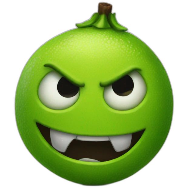Evil lime emoji