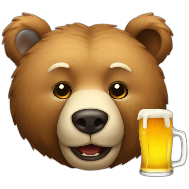 bear with beer emoji