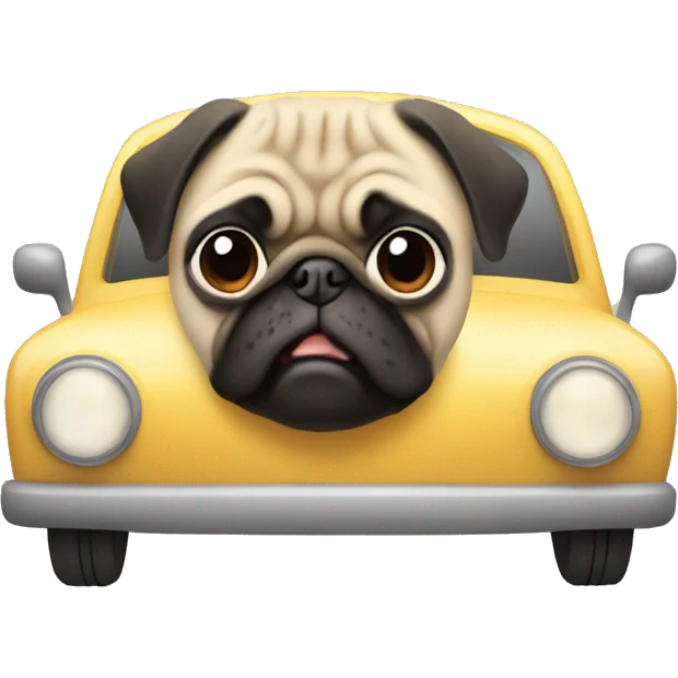 Pug in a car emoji