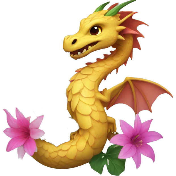 Dragon and flower emoji