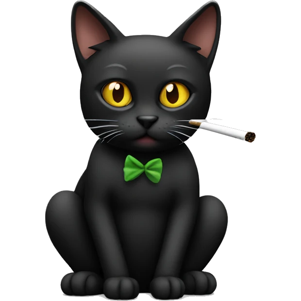 black cat smoking blunt emoji