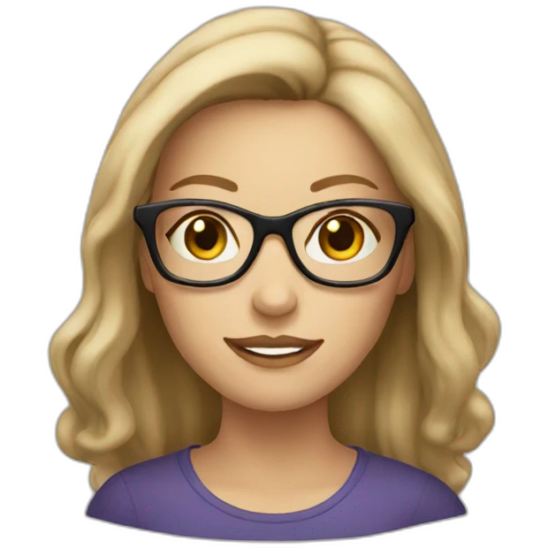 white women with dark blonde hair and glasses emoji
