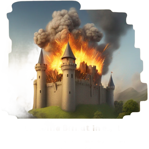 Castle blowing up emoji