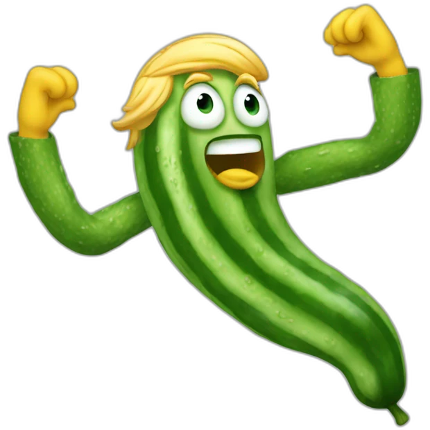 Trump as dancing cucumber emoji